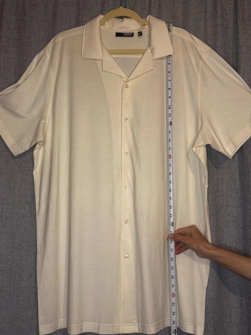 Murano Camp Shirt 2XT Cream Short Sleeve Button Up Big & Tall Resort - Picture 7 of 7